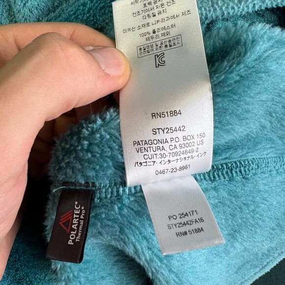 Patagonia Women’s Blue synchilla fleece pullover size large - Picture 5 of 5